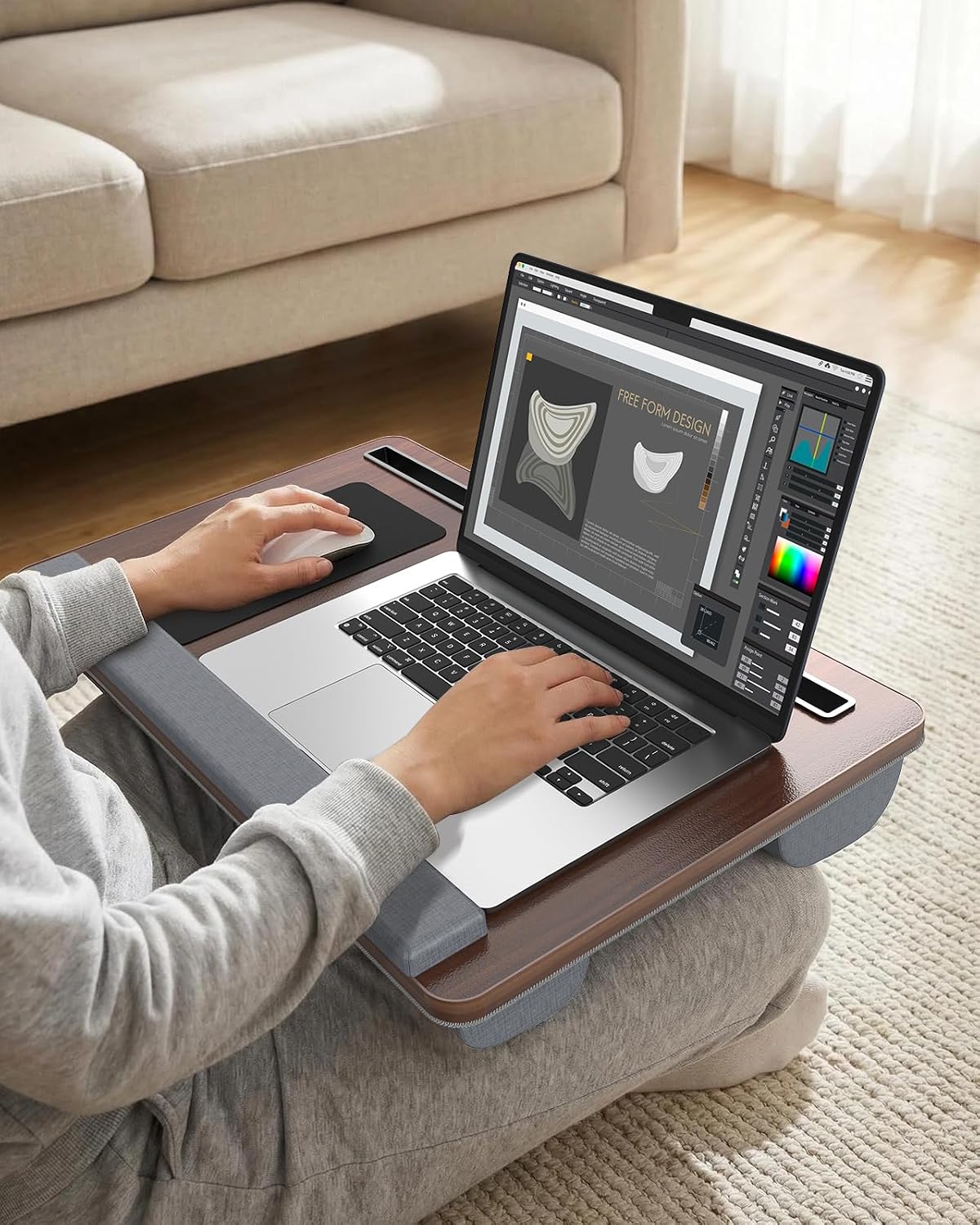 Potuopy Laptop Lap Desk, Portable Bed Table Tray for Laptop Fit 17" Laptops