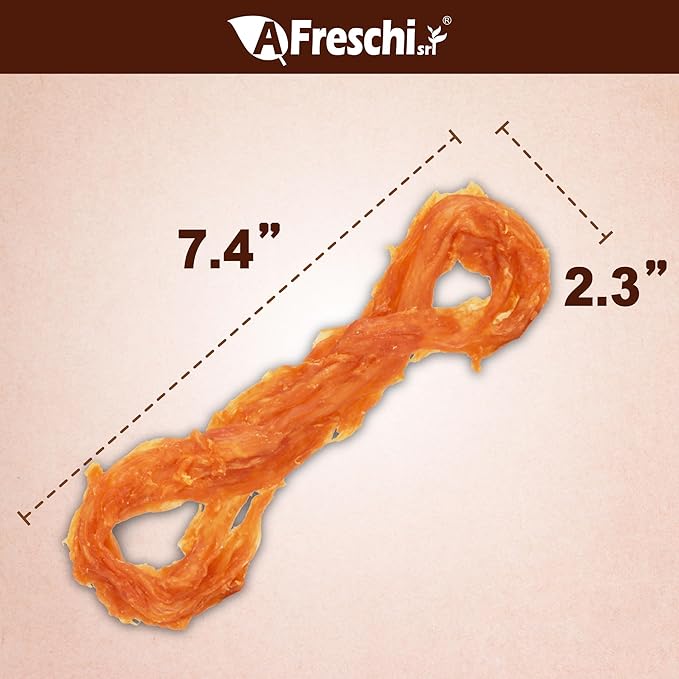 A Freschi srl Turkey Tendons for Dogs, USA-Sourced, Healthy Dog Treats, Rawhide-Free Puppy Chews, Long Lasting, All Natural, Hypoallergenic Dog Treats for Large Breeds, 10 Count Box Rope (L)