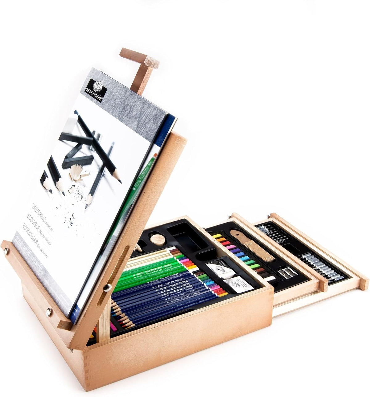 Royal & Langnickel 124-Piece Sketching and Drawing Easel Artist Set