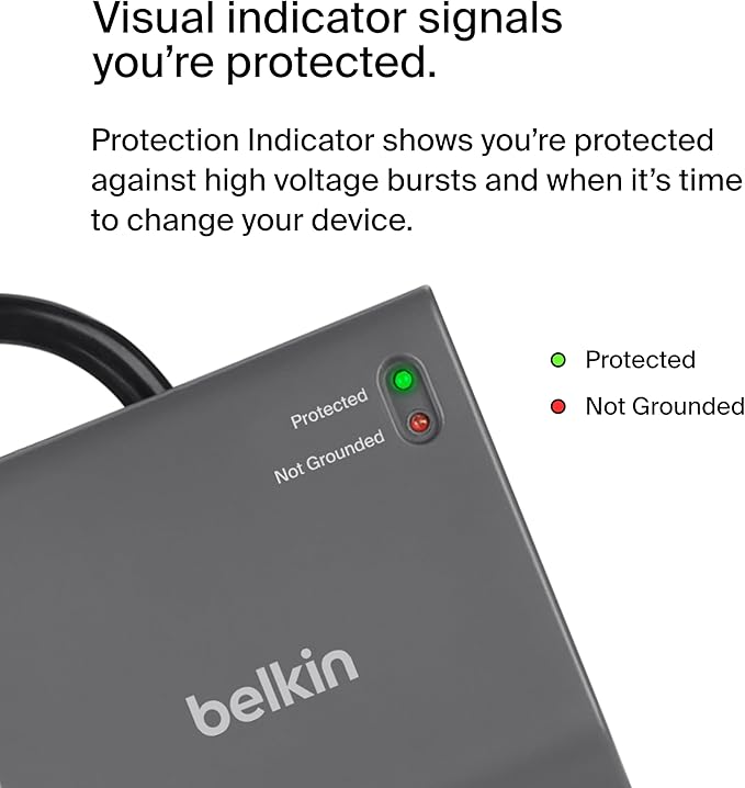 Belkin 12-Outlet Surge Protector Power Strip w/ 12 AC Outlets & 8ft Flat Plug, UL-Listed Heavy-Duty Extension Cord for Home, Office, Travel, Computer, Laptop, Charger - 3,940 Joules, Pack of 3
