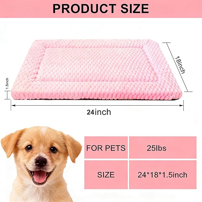Dog Bed Mat - Soft Crate Pad for Kennel, Durable Pet Bed for Small Dogs & Cats - Comfort Support for Pet Crate, Cage, House