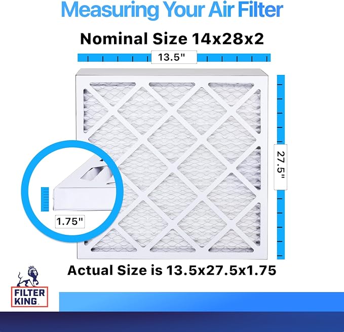 Filter King 14x28x2 Air Filter | 4-PACK | MERV 8 HVAC Pleated A/C Furnace