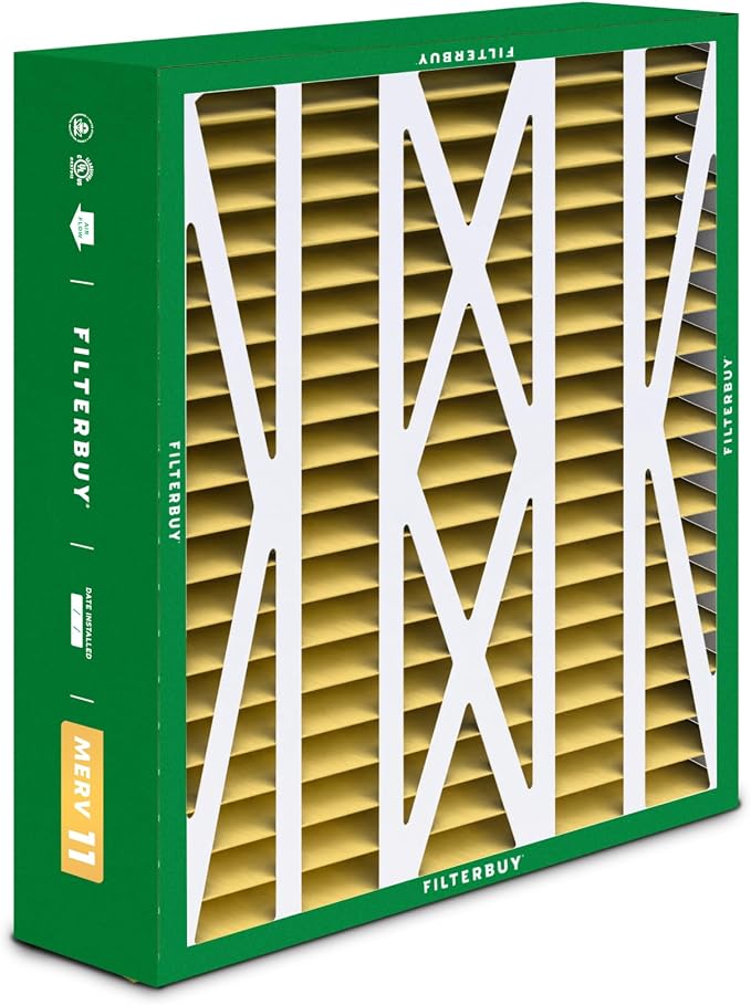 Filterbuy 20x23x5 Air Filter MERV 11 Superior Pet & Allergy Defense, Pleated