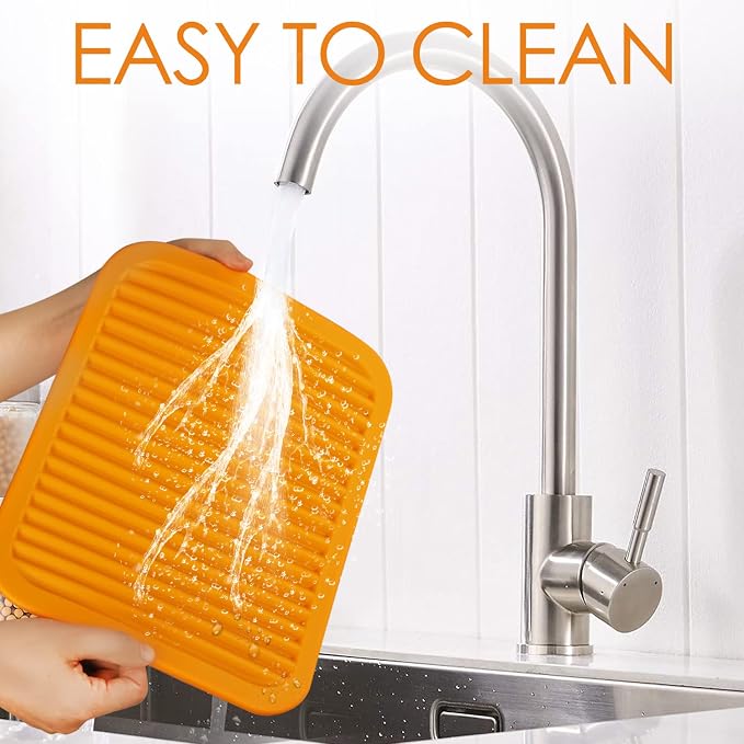 Silicone Trivets for Hot Pots and Pans, 9 * 12" Orange Silicone Hot Pads Pot