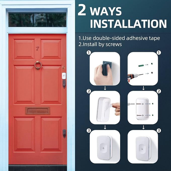 Wireless Doorbell 1200 feet Waterproof Door Bell