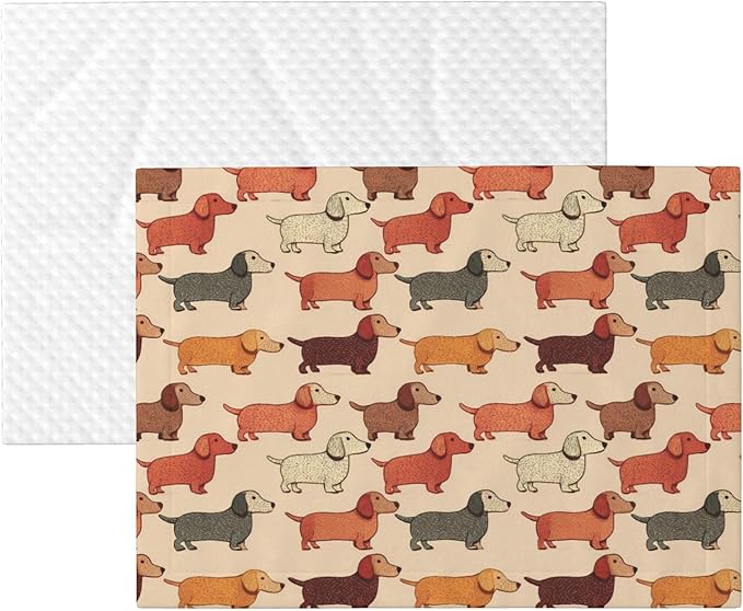 Waterproof Dog Blanket Soft Pet Blanket for Puppy Cat, Fleece Cat Throw Blankets for Furniture Bed Couch Sofa Reversible - Cartoon Dachshund Dog Woof