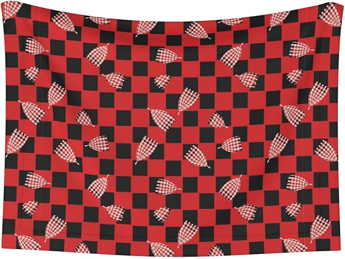 Two Sided Plush Pet Blanket for Crates Carriers Home Use, Red Black Buffalo Check Plaid Pattern, Reversible Throw with Cozy Dot Fabric and Silky Reverse for Small Large Pets