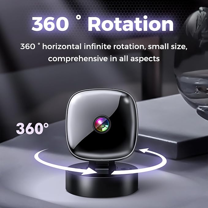 Vikye Indoor Security Camera, 2.4GHz 1080P 360 WiFi Camera with Phone App, Motion Detection, Infrared Night Vision, Pet Dog Baby