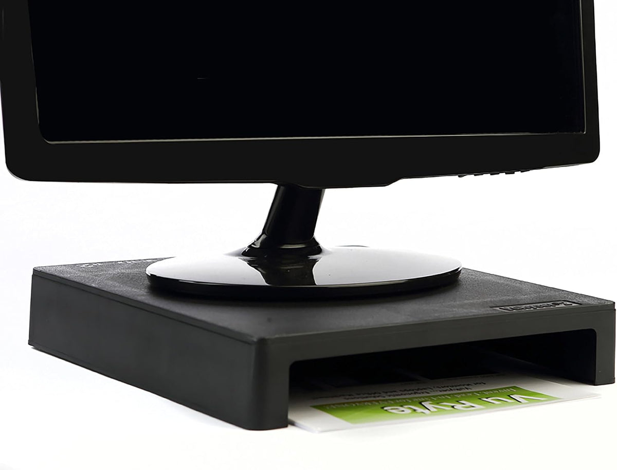 Vu Ryte Stackable 2 Inch Computer Monitor Riser Stand, VuRyser 2, Black, VUR 4855 (2-Pack)