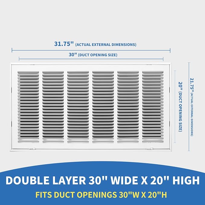 30x20 Return Air Grille, Return Air Vent Cover
