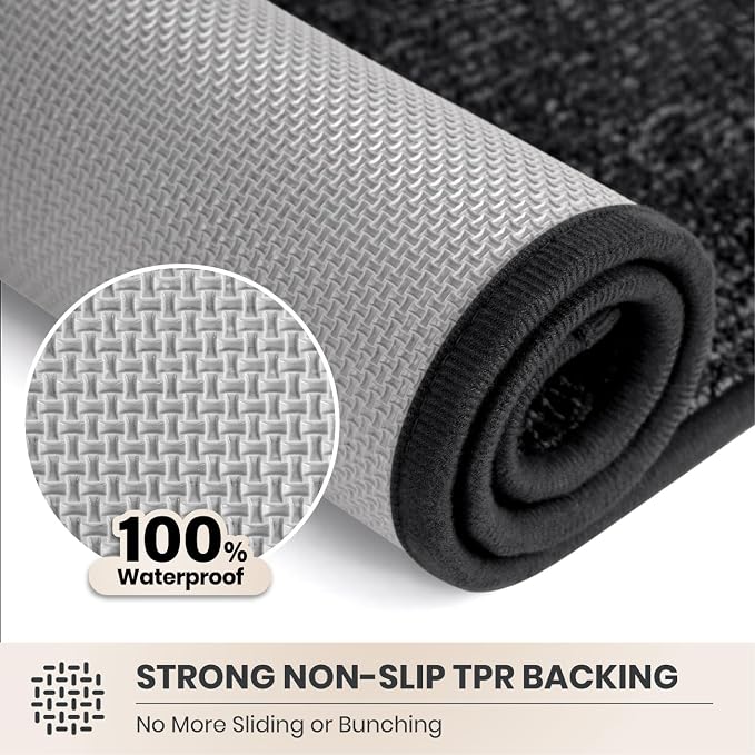 PURRUGS Dirt Trapping Door Mat 24" x 35.5", Non-Slip Machine Washable Entry Rug