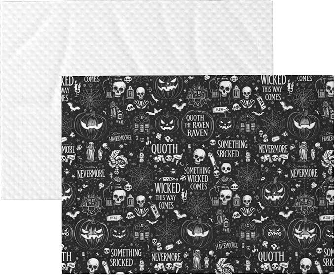 Double Sided Plush Pet Blanket with Cozy Dot Texture, Halloween Witchcraft Witch Pumpkin Spider Web Bat Raven Magic Board Spirit Skull Skeleton Vintage Black, Reversible for Dogs Cats on Couches Beds