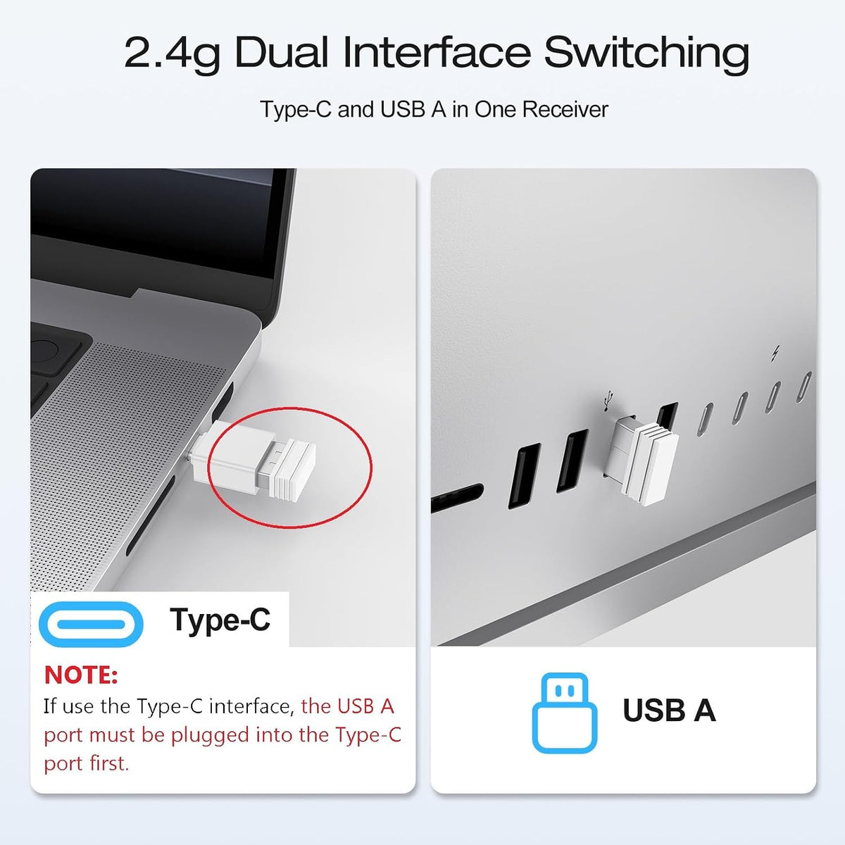 OMOTON 2.4G & Dual Bluetooth Wireless Keyboard for Mac, 7 Color Backlit