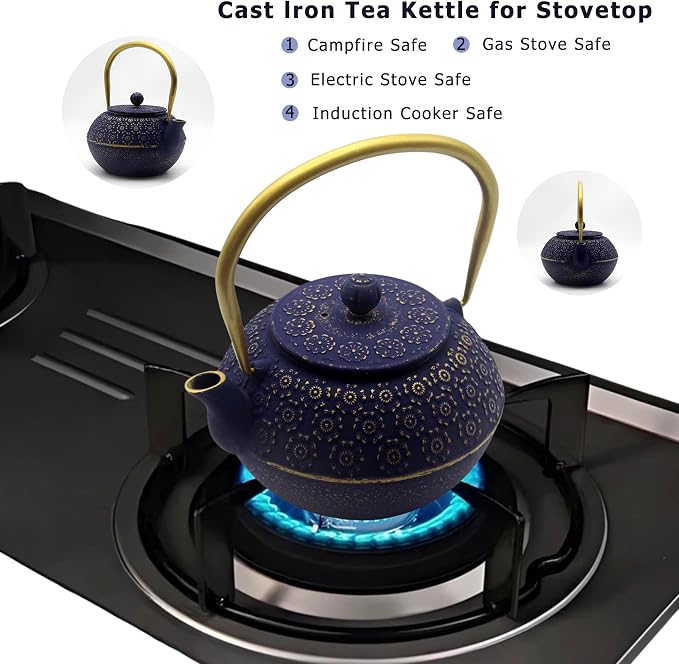 33.8oz Small Cast Iron Tea Kettle
