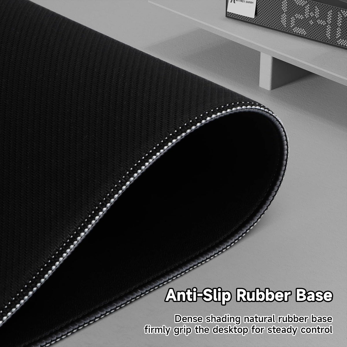 ATTACK SHARK CM02Pro Gaming Mouse Pad for Esports Speed Large Mouse mats for Desk Waterproof Surface Stitched Edges and Anti-Slip Rubber Base Size XXL Laminate 35.43” x 15.75” x 0.16” Black