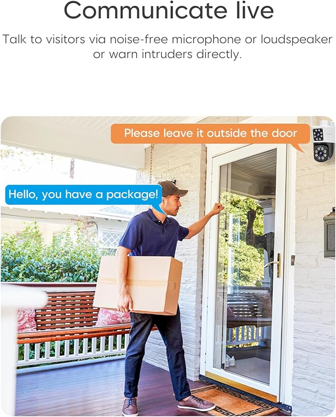 VSTARCAM 2MP+2MP Outdoor Security Camera, 2K Dual Camera, 360° Monitoring, Custom Alarm Sound, Full Color Night Vision, 2-Way Audio, 2.4GHz WiFi, PIR Motion Sensor,Real Time Notifications