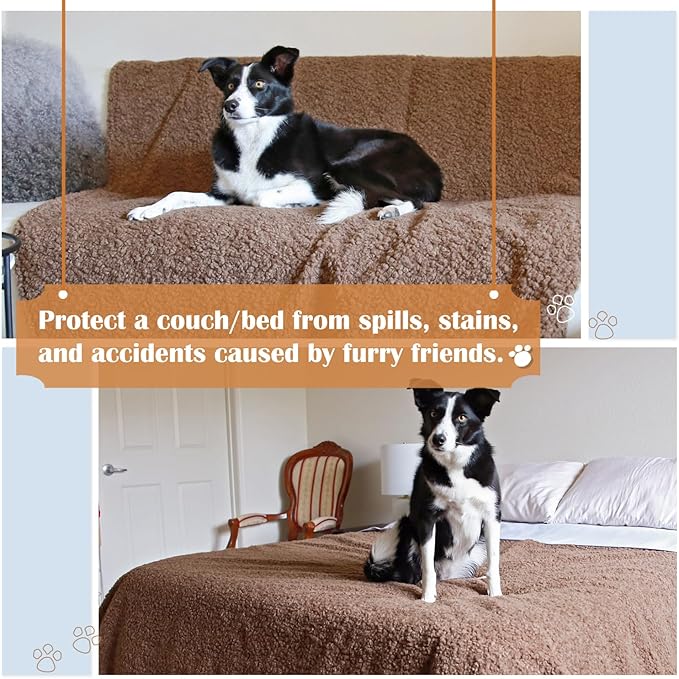 Kritter Planet Waterproof Bed Blanket, Soft and Washable Absorbent Blanket Pad, Leak-Proof Blanket Cover for Couch, Sofa, Bed