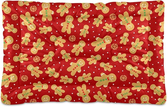 Pet Bed Christmas Gingerbread Cookie Dog Bed Mat Absorbing Non Slip Pad Pet Sleeping Mat for Small, Medium, and Large Dogs Puppy Cat 36 in x 24 in