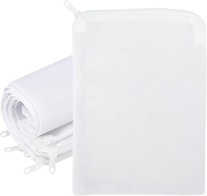 Segarty Filter Media Bags, 10 Pack 0.5mm Fine Mesh 7.7 x 6 Inch White Reusable