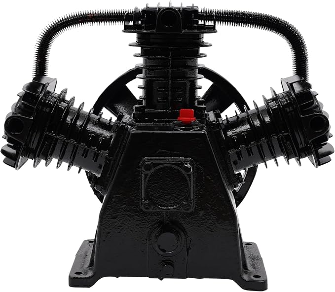 Air Compressor Pump Head, 5-HP Single-Stage Inline-Twin Replacement Air