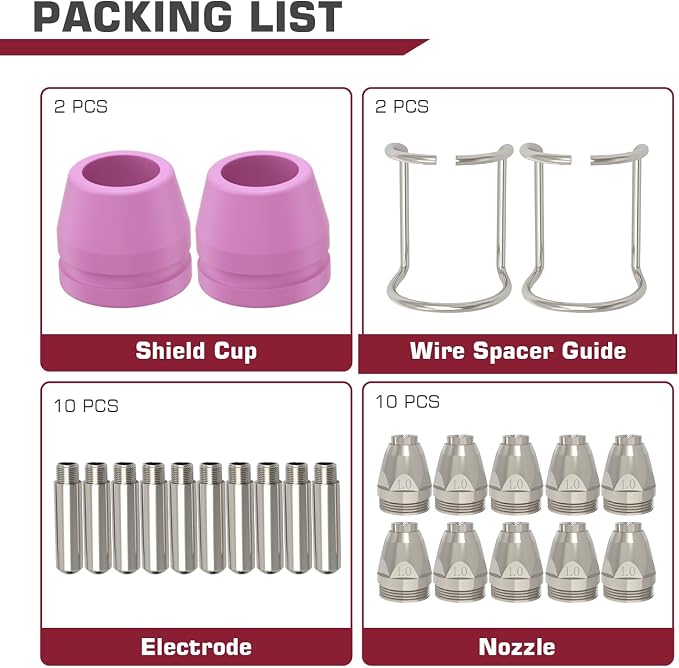 ARCCAPTAIN AG-60 Plasma Cutter Torch Consumables, CUT55 PROLUX, CUT 55PILOTARC