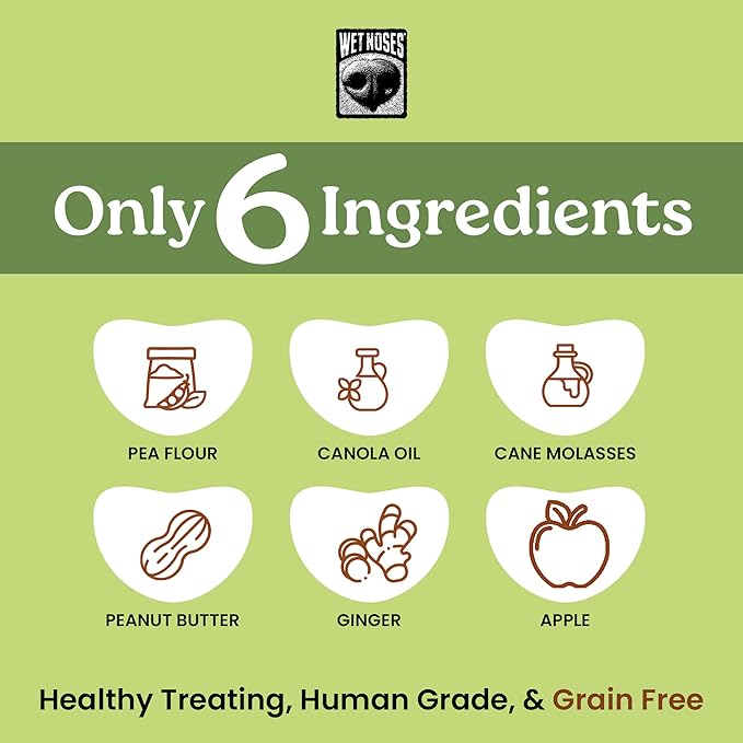 Wet Noses Organic Crunchy Dog Treats Grain Free – All-Natural, Human-Grade, Non-GMO, Healthy Training & Delicious Snacks for Dogs, for All Dog Sizes & Breeds – Apple Ginger, 14oz (2 Pack)