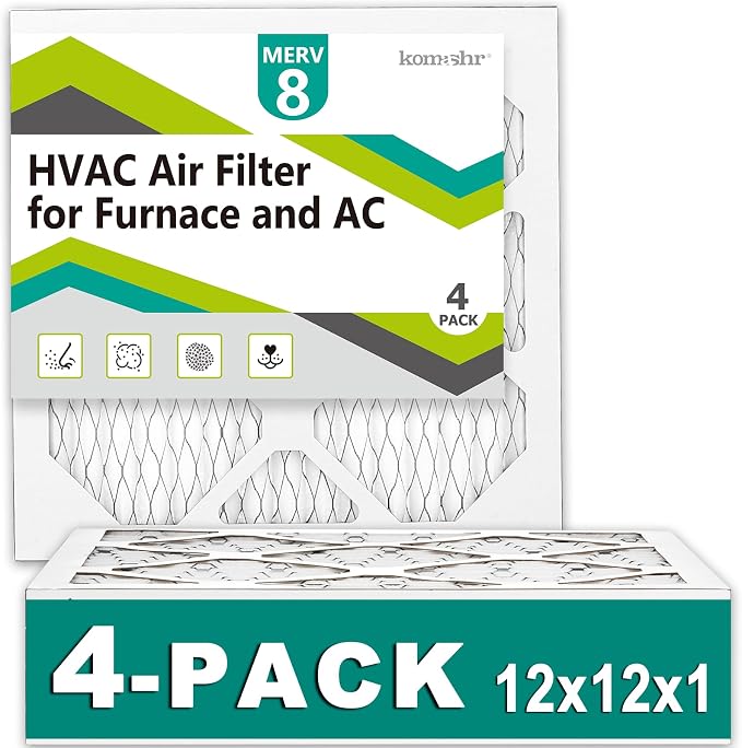 12x12x1 Air Filter MERV 8, HVAC/Furnace AC Filter Replacement, Dust