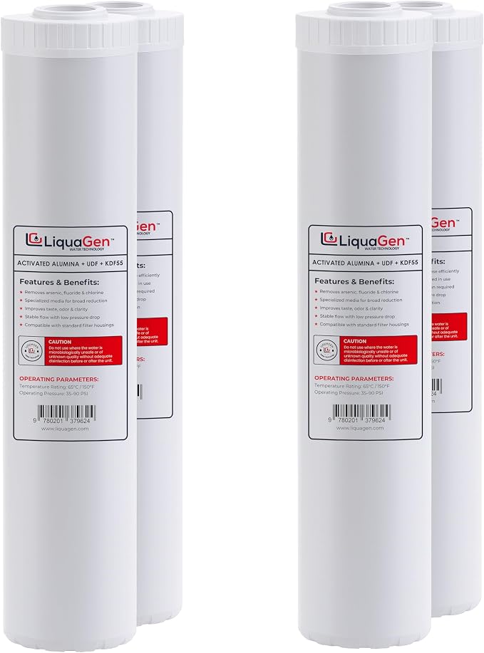 LiquaGen Activated Alumina + Carbon + KDF-55 Replacement Water Filter Cartridge