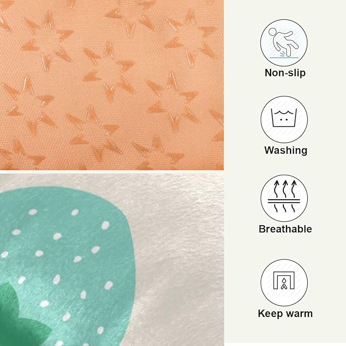 Strawberry Fruits Pet Bed Cute Dog Bed Mat Absorbing Non Slip Pad Pet Sleeping Mat for Small, Medium, and Large Dogs Puppy Cat 24 in x 18 in