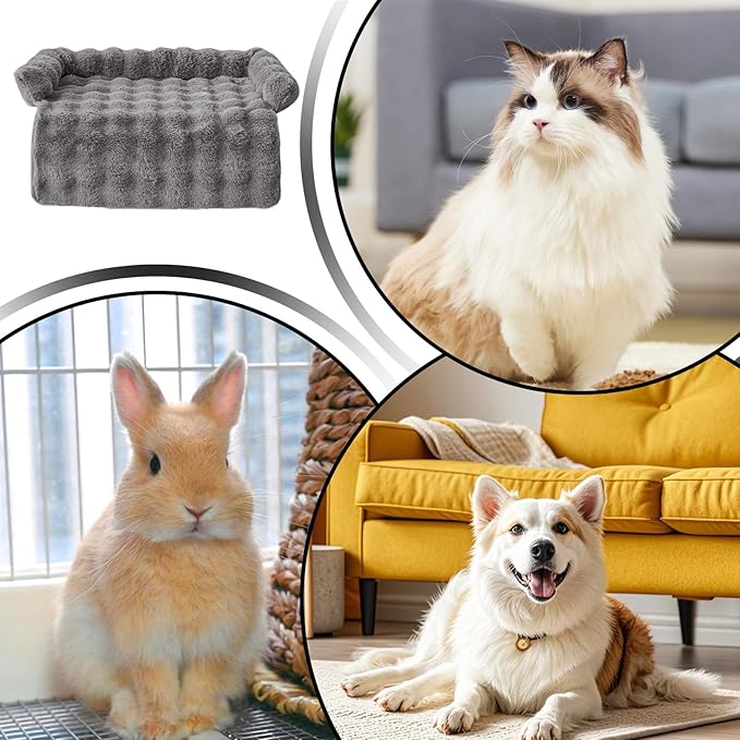 Dog Bed for Couch - Raised Edge Furniture Protector with Soft Plush Material, Calming Dog Bed for Home Kitchen Living Room Nursery Apartment Daily Rest, Comfortable Design