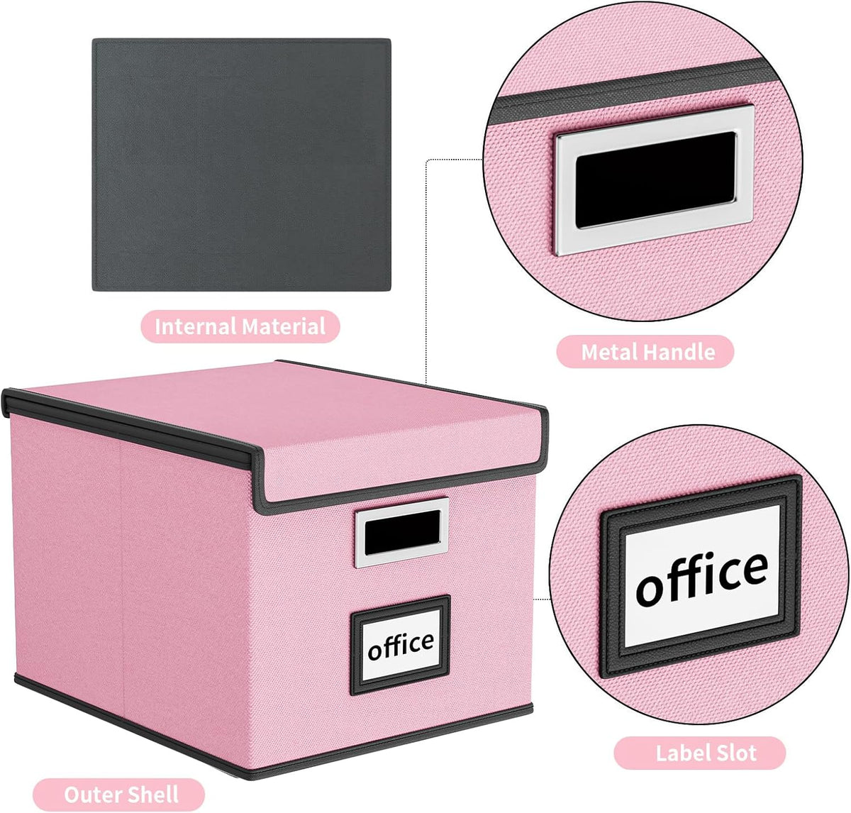 File Organizer Box with Lids, Collapsible File Folder Organizer