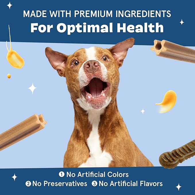 Barkbox Bright Original Dog Dental Chew Sticks Plaque and Tartar Cleaning, Medium Breeds (30 Chews)