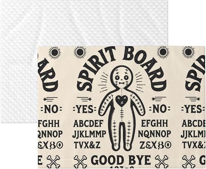 Reversible Dog Blanket for Beds Couches, Spirit Board with A Voodoo Doll Occultism Set, Double Sided Cat Blanket with Textured Dot Feel and Smooth Feel for Seasonal Comfort All Year