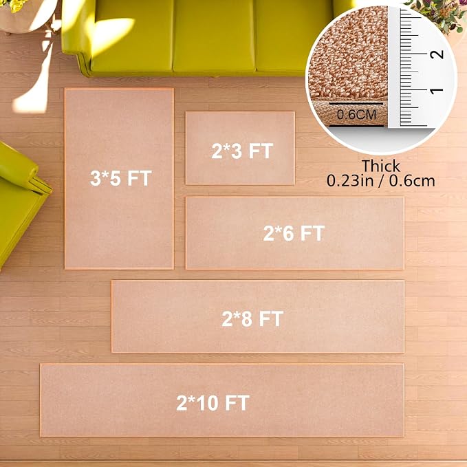 Runner Rug with Non Slip Rubber Backing, Washable Soft Floor Carpet