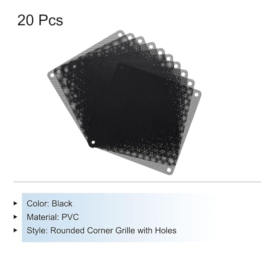 MECCANIXITY 20PCS PC Dust Filter, 140mmx140mm PVC Computer Case Cooler