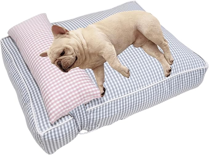 Dog Bed for Small Dogs, Dog Mattress with Pillow for Crate Kennel, Sofa Dog Bed, Super Soft Pet Bed for Medium, Small Dogs Breeds,Pet Bed Puppy Bed,Beds & Furniture (Grey,Small)