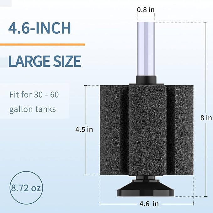 Pawfly Large Aquarium Bio Sponge Filter Quiet Betta Fry Shrimp and Small Fish