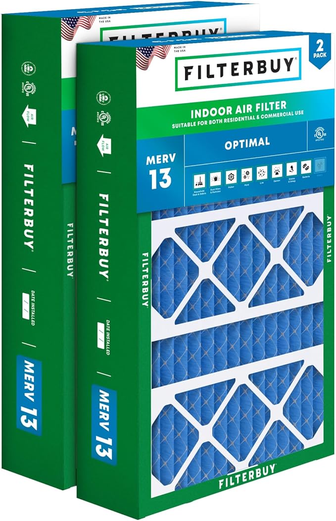 Filterbuy 17x26x4 Air Filter MERV 13 Optimal Smoke & Allergy Defense,