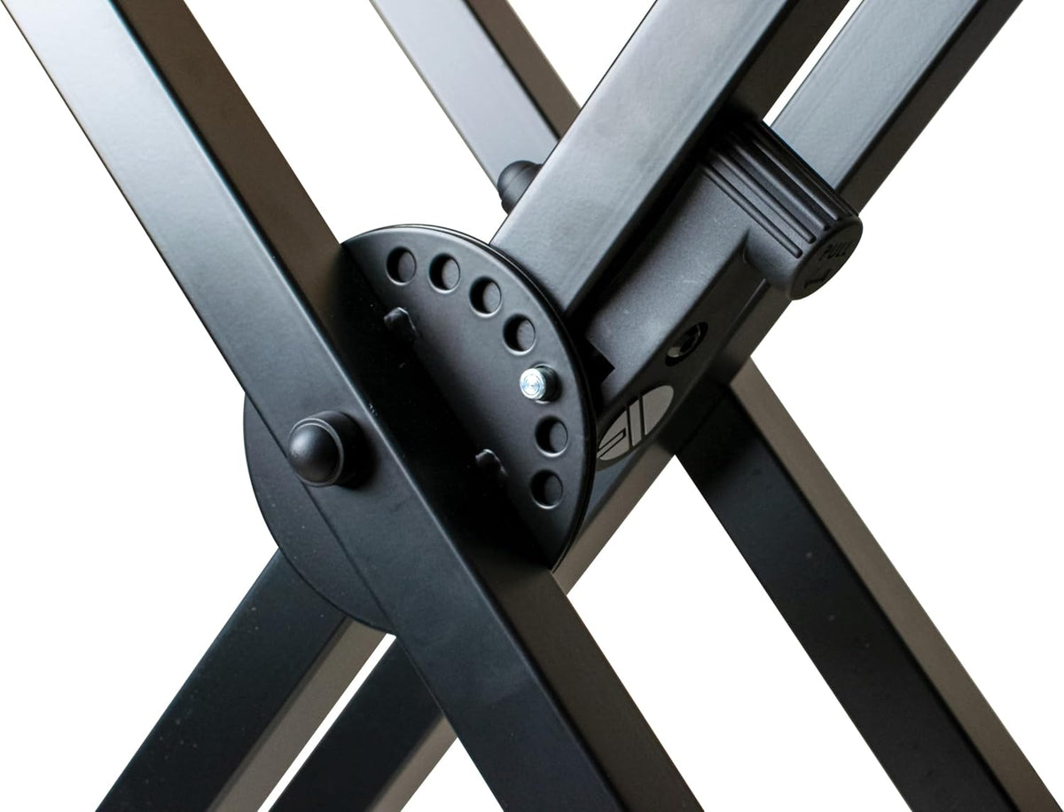 QUIK LOK - QL742 Heavy-Duty 2-Tier X Keyboard Stand - Double-Braced Steel Performance Frame with Fully Adjustable Second Tier, Black