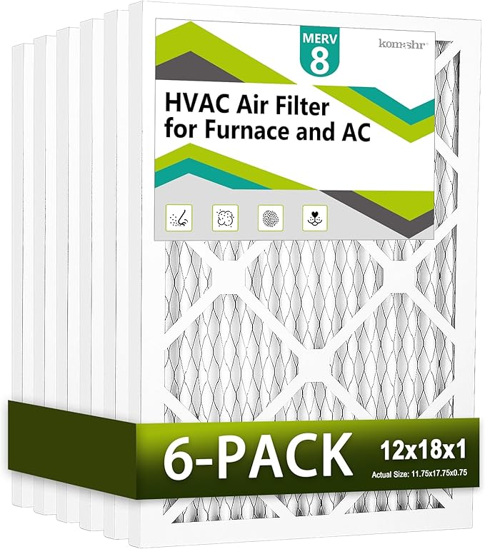 12x18x1 Air Filter MERV 8, HVAC/Furnace AC Filter Replacement, Dust
