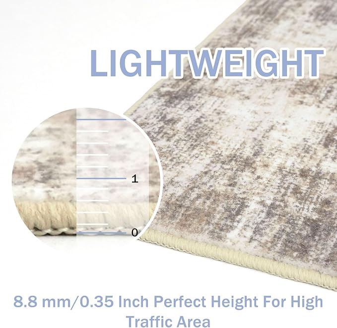 IOHOUZE Abstract Runner Rug 3x8 Ft Washable Runners