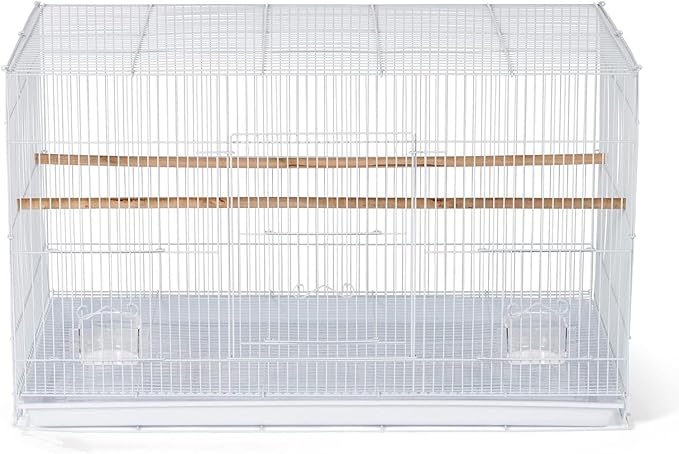 Medieval Moods Flight Bird Cage with Castle-Inspired Design, Spacious Interior, Durable Construction, and Ample Room for Birds to Fly, Play White