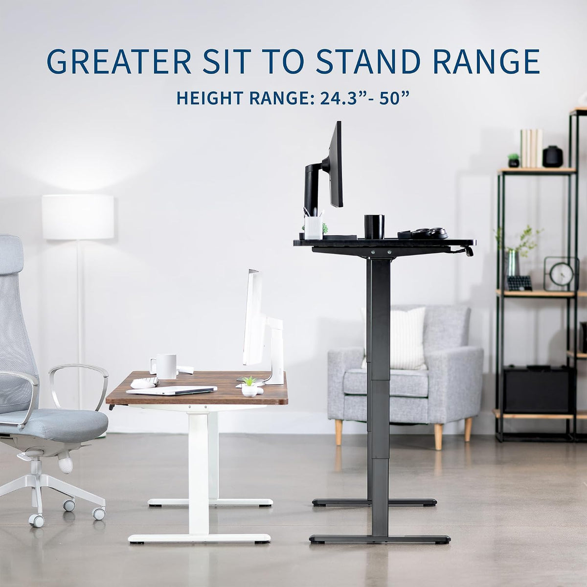 VIVO White Dry Erase 60 x 24 in Standing Desk, DESK-KIT-2W6WE