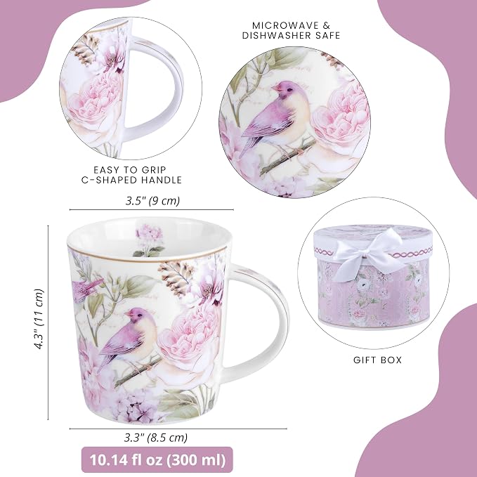 STP GOODS Porcelain Tea/Coffee Cup in Gift Box Fine Porcelain Coffee Cup Tea