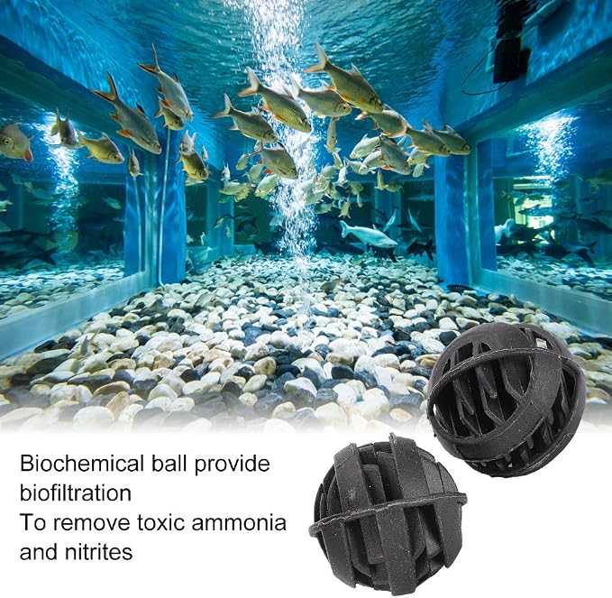 30 Pack Biofiltration Filter Balls, Removes and Nitrites, Reusable Plastic