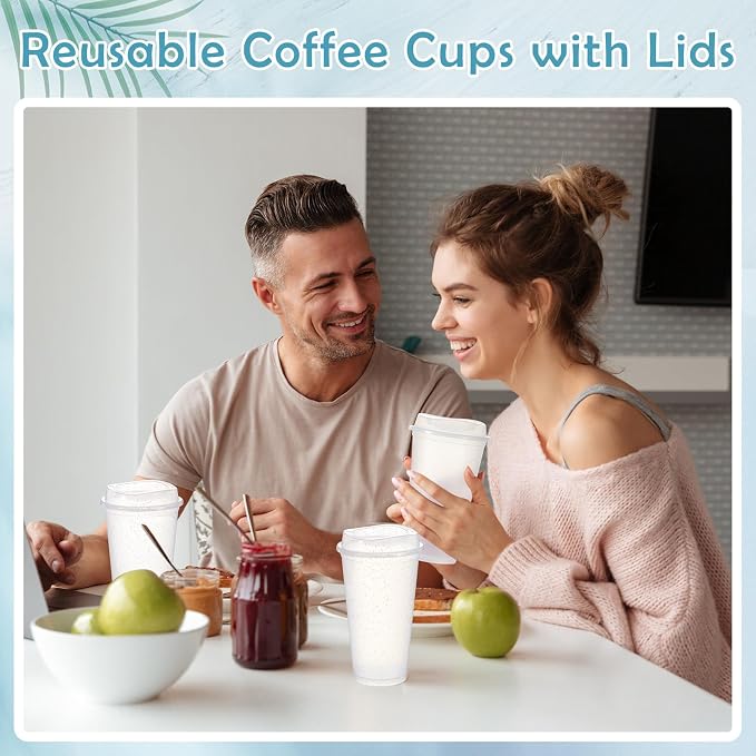 FillTouch 12 Pcs 16 oz Reusable Coffee Cups