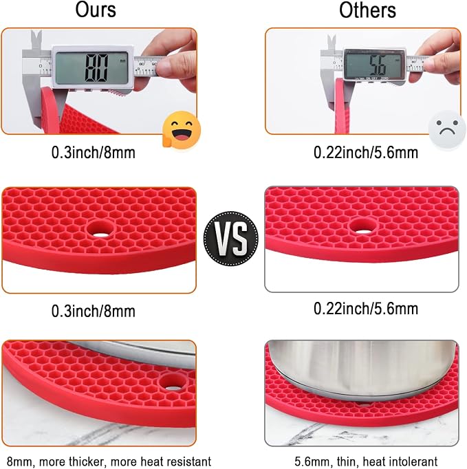 Silicone Trivets for Hot Pots and Pans, Heat Resistant Trivet Mats for Hot