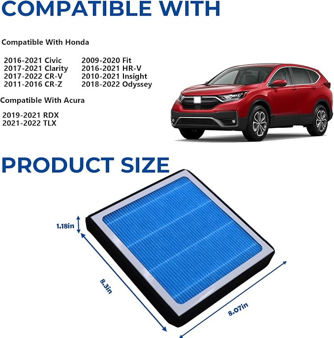 CF11182 Cabin Air Filter With Honda Civic, CR-V CRV, CR-Z CRZ, HR-V HRV