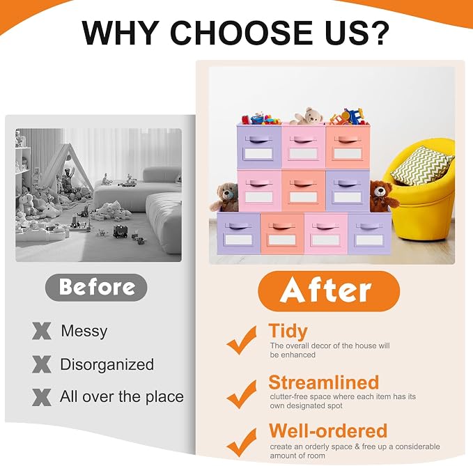 10 Pcs Fabric Storage Cubes