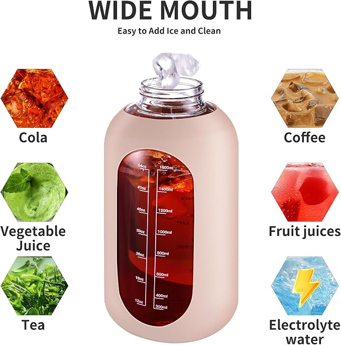 CIVAGO 32 oz Glass Water Bottle